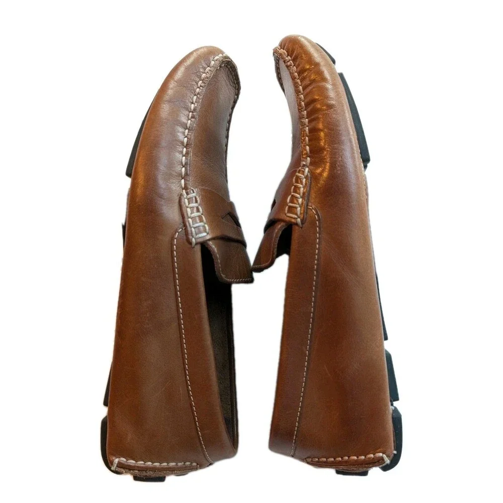 COLE HAAN Howland Shoes Mens 8M Brown Penny Loafers Driving Moccasin Preppy